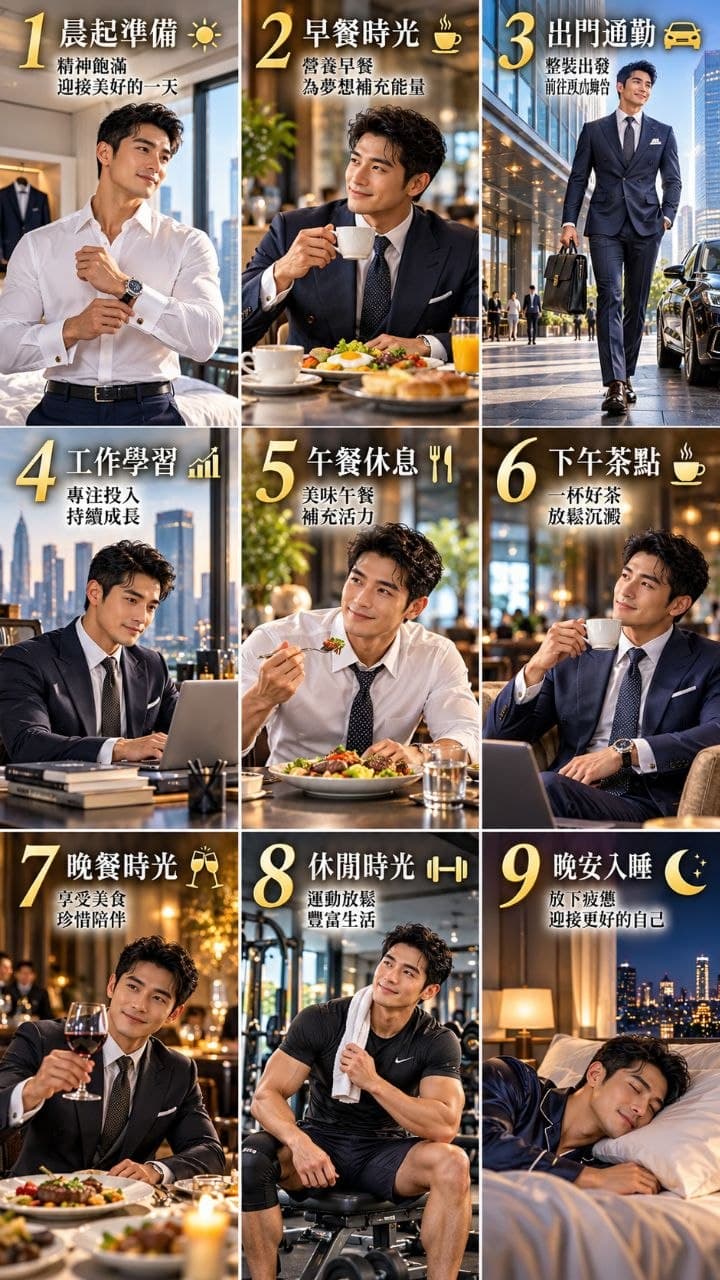 男士一天九宮格