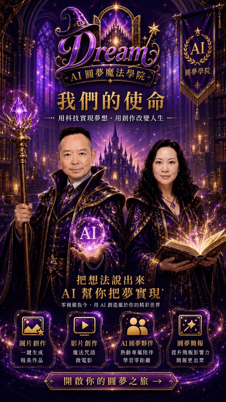 AI圓夢魔法學院雙創辦人與我們的使命